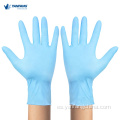 Guantes protectores de nitrilo azul brillante para lavar cloro